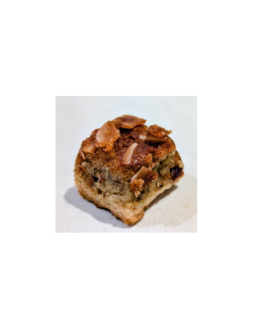 Carré frangipane, canneberges et amandes grillées